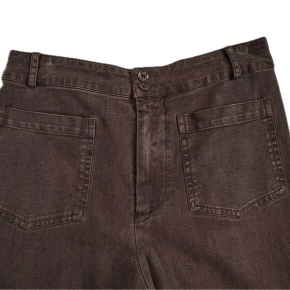 SOLD Young Fabulous & Broke Marlie Crop Pants Brown Wash Relaxed Fit NWT - Picture 4 of 7
